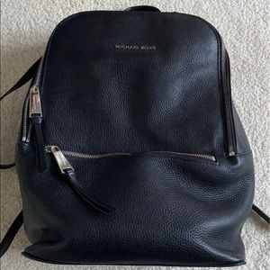 Michael Kors Toby medium leather black backpack